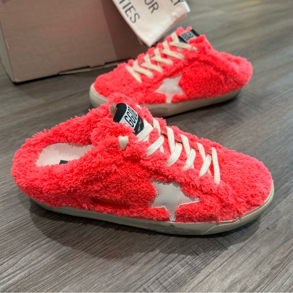 Golden Goose Superstar Sabot Fuchsia White Slip On Shearling Sneakers - Picture 2 of 15